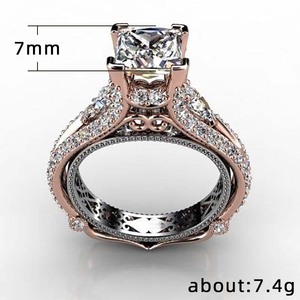 Anello vintage bicolore da donna, elegante accessorio per le dita, regalo per matrimoni e feste - Product Image 3