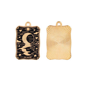 Tarjeta de <span class=keywords><strong>Tarot</strong></span> cuadrada, accesorios de joyería de aceite de goteo de aleación DIY: Collar, llavero, amuleto de bolsa <span class=keywords><strong>y</strong></span> colgante - Product Image 5