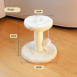 Wholesale Sisal Cat Scratching Column Wood and MDF Cat Climbing Frame Small Cat Tree with Jumping Platform and Teasing <strong>Toy</strong> - Product Image 6