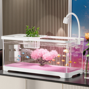 Nuovo Mini <span class=keywords><strong>Acquario</strong></span> 2026 con Pompa e Filtro, Ciotola in Vetro Trasparente, Grotta Rocciosa Nascondiglio, Bellissimo Setup per Acquascaping - Product Image 4