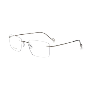 Bán Buôn Siêu Ánh Sáng Tinh Khiết Vuông Titan Không Có Vành Kính Khung Với Rõ Ràng Ống Kính Unisex Kính Quang Học - Product Image 5