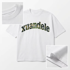 T-<span class=keywords><strong>shirt</strong></span> Boxy Homme en Coton à Épaules Tombantes avec Logo <span class=keywords><strong>Personnalisé</strong></span>, Style Urbain Simple, Motif Camouflage et Imprimé Lettres, Manches Courtes - Product Image 3