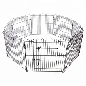 Outdoor 32" 8 Panels Puppy Run Playpen Fence Folding Portable Camping Dog Pet Pens