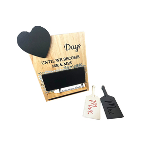 <span class=keywords><strong>Calendrier</strong></span> <span class=keywords><strong>de</strong></span> compte à rebours <span class=keywords><strong>de</strong></span> mariage en bois, style tableau noir, amusant, cool et unique, pour la décoration <span class=keywords><strong>de</strong></span> la fête <span class=keywords><strong>de</strong></span> fiançailles et comme cadeau pour les couples - Product Image 1