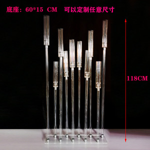 Nuevo estilo, candelabros de acrílico transparente de 118cm de altura, centro de mesa de boda, candelabros de cristal de <span class=keywords><strong>5</strong></span> brazos para decoración de fiestas y Mariage - Product Image 3