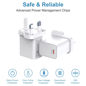 Toptan TYPE-C hızlı telefon şarj cihazı taşınabilir malezya sertifikası ile 20W PD ile cep telefonu İngiltere duvar şarj cihazı - Product Image 2