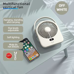 Portable Desktop Led Display <b>Usb</b> Rechargeable 5 Speed Adjustable <b>Mini</b> <b>Fan</b> With Night Light for Office - Product Image 6