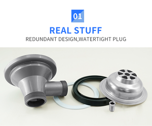 Ống Thoát Nước Thiết Kế Mỹ Có Cổng Tràn Chứng Nhận Hình Khối Phù Hợp Với Hầu Hết Các Bồn Rửa Nhà Bếp Khác Nhau Có Bộ Lọc Mảnh Vụn Thức Ăn - Product Image 5