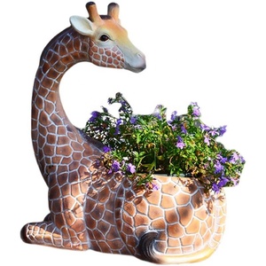 <span class=keywords><strong>Fontaine</strong></span> en polyrésine en forme de girafe, décoration de jardin, pot de fleurs artificiel coloré, style balcon, maison, chambre, extérieur, jardin d'enfants, peinture - Product Image 1