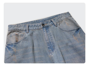 Nouveau Jean <span class=keywords><strong>Homme</strong></span> OEM <span class=keywords><strong>Pas</strong></span> <span class=keywords><strong>Cher</strong></span> Coupe Longue Slim Style Rock and Roll Effet Usé et Déchiré Vintage Ample - Product Image 6
