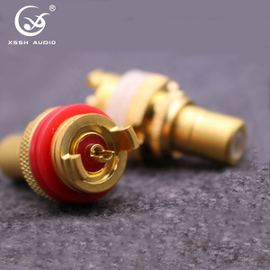 Cheap Binding Post YIVO XSSH Audio HIFI DIY OEM ODM Brass Plated Gold Female RCA Connector Chassis <strong>Socket</strong> <strong>8mm</strong> Cable Y805 1.5A - Product Image 4