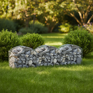 Cesto Gabion ad Arco 39.4x11.8x23.6 Pollici in Ferro Zincato per Decorazione Esterna del Giardino - Product Image 3