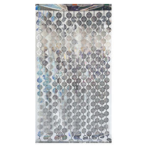 Decoración para Fiesta Disco, Bola de Discoteca, Accesorio para Fotomatón, Cortinas de Flecos Plateados, Fondo para Fotos - Product Image 1