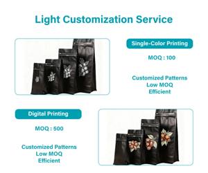 Bao bì túi đựng cà phê bằng giấy bạc nhôm đáy phẳng đen có van, trọng lượng 250g 340g 500g 1kg 10000g 2.5kg - Product Image 5