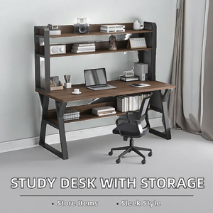 Escritorio de Estudio de Madera <span class=keywords><strong>para</strong></span> <span class=keywords><strong>Estudiantes</strong></span> con Estantería de Almacenamiento, Escritorio Moderno <span class=keywords><strong>para</strong></span> el Hogar, Oficina, Trabajo, Aprendizaje, Grado Comercial JRM-1051 - Product Image 2
