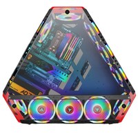 E-Sports Hôtel Internet Café Double Face En Verre Trempé Côté Transparent De Forme Spéciale ATX Châssis Ordinateur De Bureau 9 Stock