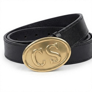 Cinturón de Cuero Negro Premium para Hombre, Estilo Heritage con Emblema CS, Hebilla Ovalada de Latón Envejecido, Diseño Auténtico de Inspiración Vintage - Product Image 6