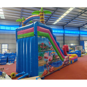 Grand toboggan aquatique gonflable à thème flamant rose en PVC épais, intérieur/extérieur, piscine détachable pour l'école, le centre commercial - Product Image 6