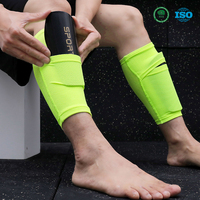 Chaussettes de football pré-coupées pour hommes, double couche, maille invisible, avec poche intégrée pour protège-tibias, manchons de compression pour mollets