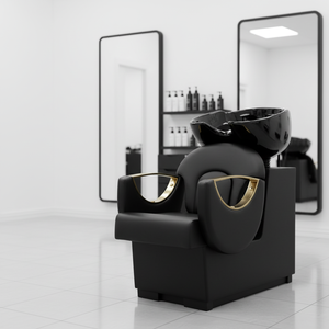 Juego de Muebles para Salón de Belleza Black Gold, Lavabo para Peluquería, Equipo de Peluquería, Silla de Estilismo, Lavacabezas - Product Image 2