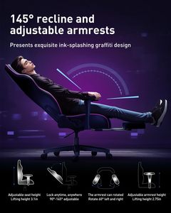 <span class=keywords><strong>AutoFull</strong></span> C3 <span class=keywords><strong>Chaise</strong></span> de jeu <span class=keywords><strong>Chaise</strong></span> d'ordinateur <span class=keywords><strong>Chaise</strong></span> de bureau en cuir PU de style course avec oreiller de soutien lombaire et repose-pieds - Product Image 6