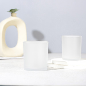 8oz Unique Moderne Fond Rond Vide Mat Givré Blanc Noir <span class=keywords><strong>Bougie</strong></span> Verres avec Couvercles pour Bougies de Noël Cylindre en Verre - Product Image 6