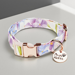 Luxury Soft Cotton <b>Dog</b> Collar with Elegant Modern Design and Durable Personalized Printed Pattern OEM ODM for Pets - Product Image 1
