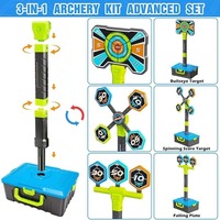 Lot de 2 arcs et flèches pour enfants, arcs lumineux à LED, ensemble de tir à l'arc avec flèches à ventouse, cibles, jeux de sport d'intérieur et d'extérieur