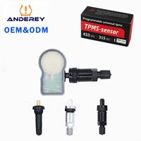 Accessoires automobiles ANDEREY Capteur TPMS universel programmable 433/315 MHz, pièce de rechange améliorée pour 98 % des véhicules de tourisme (compatible OE)
