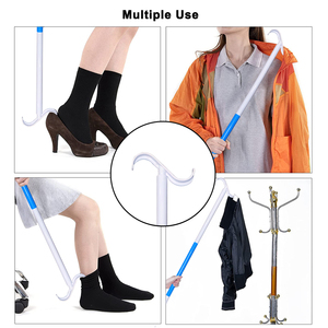 Fabricant d'appareils de soins à domicile pour les personnes âgées Vente en gros Robe bâton avec cuillère à chaussures Corne à chaussures pliable en plastique à long manche - Product Image 5