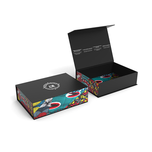 Customized Logo Luxury Black Recyclable Cardboard Rigid Magnetic Paper <b>Box</b> Magnetic Closure Gift Paper <b>Box</b> - Product Image 1