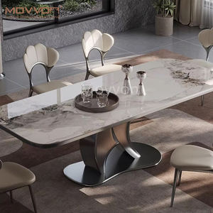 イタリアのハイエンドロックプレートダイニングテーブル組み合わせモダンなライトパターン家庭用家具とエントリー - Product Image 1