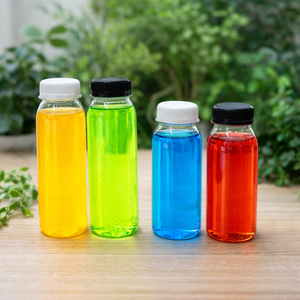 Botellas de Plástico PET Transparentes Redondas de Grado Alimenticio Personalizadas de 150 ml, 200 ml, 250 ml, 300 ml, 350 ml, 400 ml, 450 ml, 500 ml para Bebidas - Product Image 1