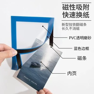 Customized Home Office Store Double Sided Window Poster Self Adhesive PVC Magnetic Document Sign Holder Magnetic Display <b>Frame</b> - Product Image 5