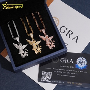 Novidades: Testador de Diamantes Pass <span class=keywords><strong>Diamond</strong></span>, Pingente de <span class=keywords><strong>Moissanite</strong></span> VVS Banhado a Ouro Hip Hop em Prata 925 com Efeito Gelo - Product Image 5