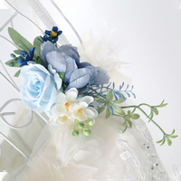 Bunga Mawar Buatan Grosir untuk Corsage Pergelangan Tangan, Bunga Mawar Sutra untuk Corsage Pernikahan, Bunga Tangan untuk Pernikahan