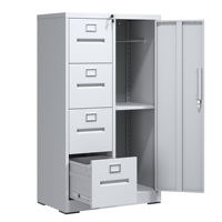 Armoire de classement verticale en acier minimaliste blanche à 4 tiroirs, système de classement métallique pour bureau à domicile et atelier