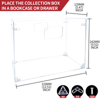 Boîte de rangement de fichiers suspendue, organisateur de dossiers en acrylique pour dossiers de taille lettre Boîte de rangement portable avec poignées