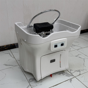 Bac à shampoing portable japonais moderne à deux réservoirs avec roulettes, chauffant, effet cascade, pour salon et <span class=keywords><strong>spa</strong></span> - Product Image 4
