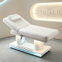 Lit de beauté multifonctionnel pliable en métal avec 4 moteurs réglables électriquement, en PVC, pour tatouage, massage, injection, micro-aiguilletage