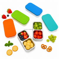 Boîte à lunch en acier inoxydable de qualité alimentaire, étanche, boîte bento scellée avec couvercle en silicone, récipient alimentaire portable pour étudiants, bureau, camping