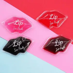 Paquete de hielo de labios fríos y calientes, logotipo personalizado, Gel labial líquido reutilizable de Color