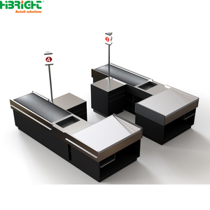 Mostrador de Caja Moderno para Comercio Minorista, Punto de Venta, Escritorio para Cajero, Estación de Pago de Acero Inoxidable para Supermercado - Product Image 1