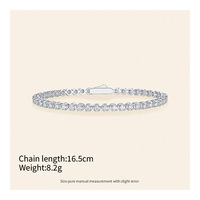 Bracelet en argent sterling S925 2mm VVS D Moissanite avec chaîne de tennis en diamant pour femme Bracelets en moissanite Bracelets