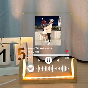 Lámpara de Noche con Marco de Fotos y Canción Personalizada, Reproductor de Música para Parejas, Regalo de Aniversario, Canción de Boda, Luz LED para el Día de la <span class=keywords><strong>Madre</strong></span> - Product Image 5