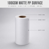 Papier synthétique PP mat non adhésif, imperméable, résistant aux déchirures, film en polypropylène pour impression jet d'encre et laser, étiquettes d'emballage