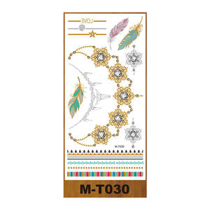 Autocollant de <span class=keywords><strong>tatouage</strong></span> au henné imprimé personnalisé, tatouages métalliques dorés imperméables, autocollant pour le corps et les mains, <span class=keywords><strong>tatouage</strong></span> temporaire pour femmes - Product Image 5