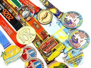 अपने स्वयं के खेल धातु लोगो मैराथन को रिबन के साथ फिशर जलोय कस्टम पदक - Product Image 4