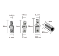 Clé à molette professionnelle à double tête et double cliquet, réglable, à décalage, pour une utilisation multifonctionnelle