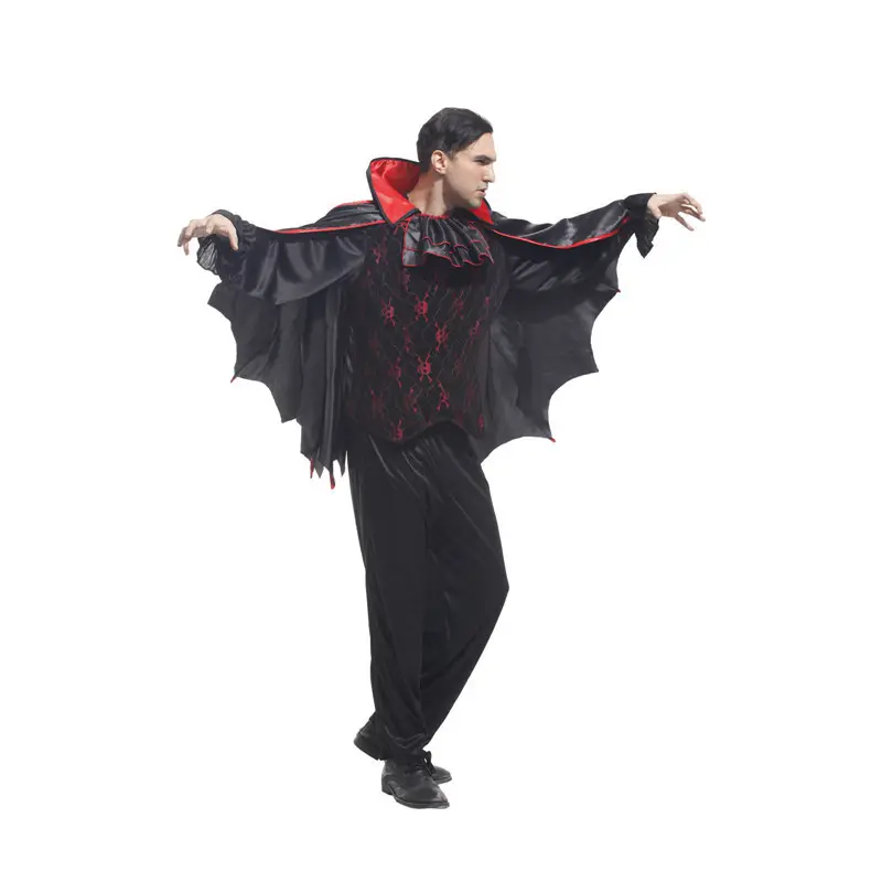 European Medieval Vampire Bat Deluxe Costume Jacket Cloak Halloween Role Play Stage Props Party Ball Costumes